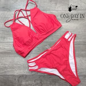 Fanuerg Strappy Adjustable Bikini Swimsuit Size M